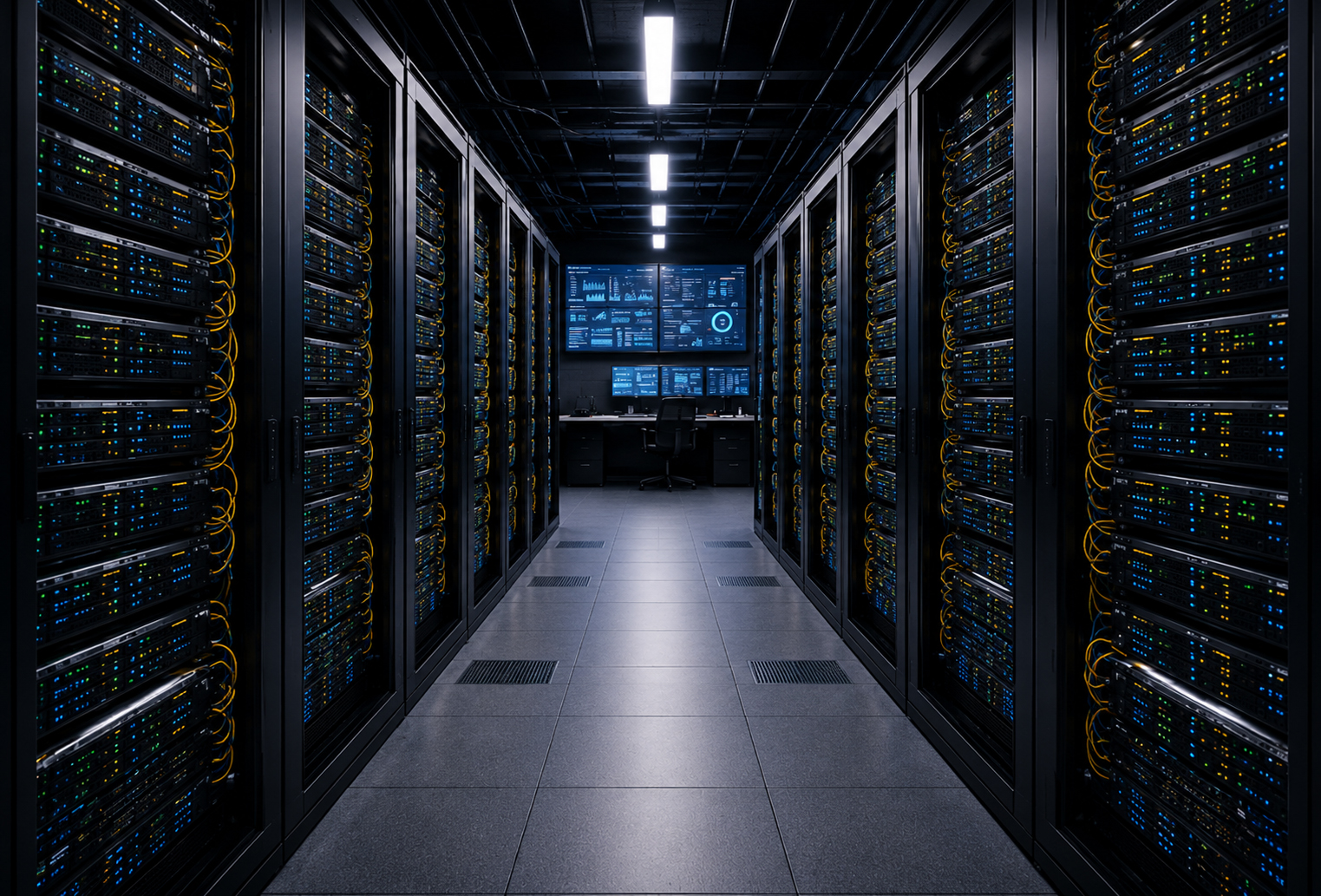 Serverraum mit IT-Arbeitsplatz